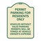 Signmission Permit Parking for Residents Vehicles w/o Valid Parking Permits Towe Alum, 24" x 18", TG-1824-23329 A-DES-TG-1824-23329 - alternate 1